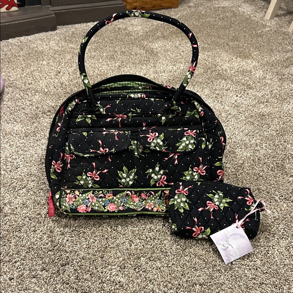 Vera Bradley Black Floral Tote Bag